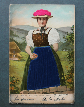 Postcard PC Sarthe 1905 Gutachtal costume